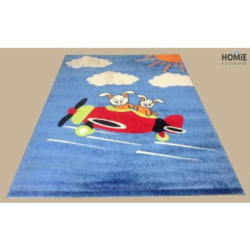 שטיח לחדר ילדים ארנבים במטוס
