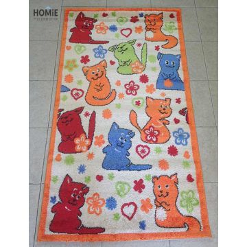 שטיח לחדר ילדים / תינוקות / גן ילדים איכותי, עמיד, צפוף ונעים למגע דגם חתולים משתובבים.