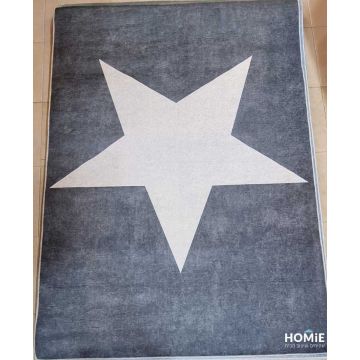 שטיח לחדר ילדים / תינוקות / גן ילדים / בית ספר דגם כוכב רקע אפור כהה. השטיח המודרני יתאים גם לסלון, חדר שינה ושאר הבית. 