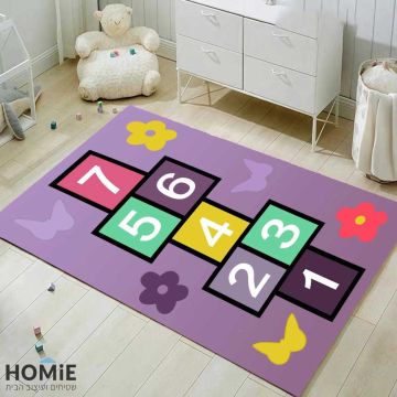 שטיח מודרני לחדר ילדים דגם קלאס בצבע סגול. השטיח האיכותי והמיוחד יתאים גם לחדר תינוקות, חדר אורחים, חדר משחקים, פינת ישיבה, גן ילדים, בית ספר, משרד ואולם אירועים. 