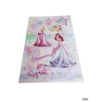 שטיח צבעוני מודרני איכותי ומדליק לחדר ילדים / תינוקות / גן ילדים דגם נסיכות. 