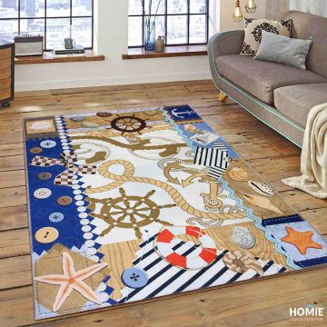 שטיח מודרני צבעוני איכותי ומדליק לחדר ילדים / תינוקות / גן ילדים דגם ימאות 01.