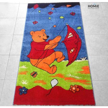 שטיח לחדר ילדים / תינוקות / גן ילדים איכותי, עמיד, צפוף ונעים למגע דגם פו הדוב.