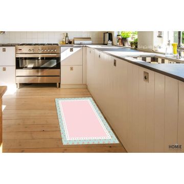 שטיח פי וי סי (PVC) ורוד טורקיז דגם תותי פרוטי