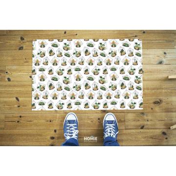 שטיח פי וי סי (PVC) צבעוני דגם קקטוסים קטנים