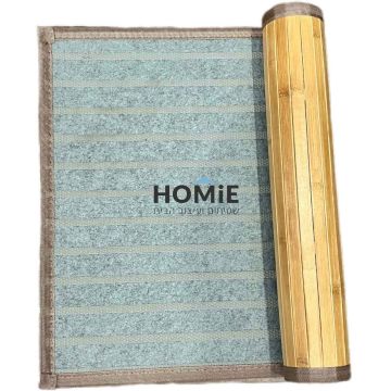 שטיח מטבח במבוק טבעי דגם מדגסקר 01 בעיצוב כפרי עם שכבת נגד החלקה