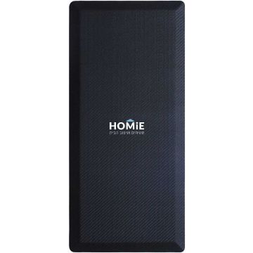 שטיח מטבח מודרני דמוי עור שחור דגם קלינטון 03. 