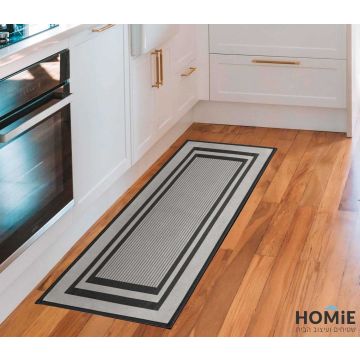 שטיח מודרני למטבח ג'קארד שחור דגם ריקרדו 03. 