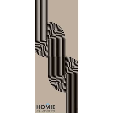 שטיח גומי למטבח רטרו צורות גיאומטריות מוקה שחור דגם מדריד 52. השטיח היוקרתי בסגנון הכפרי יתאים גם לסלון, חדר שינה ואמבטיה.