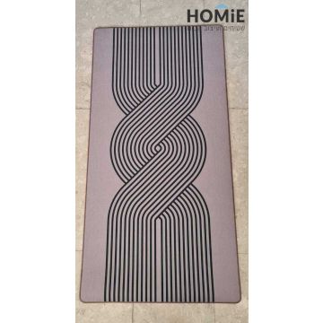 שטיח גומי למטבח רטרו גיאומטרי (צורות) דקורטיבי חום דגם מדריד 69. 