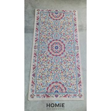 שטיח גומי למטבח רטרו גיאומטרי מודרני דקורטיבי צבעוני מנדלה דגם מדריד 71. 