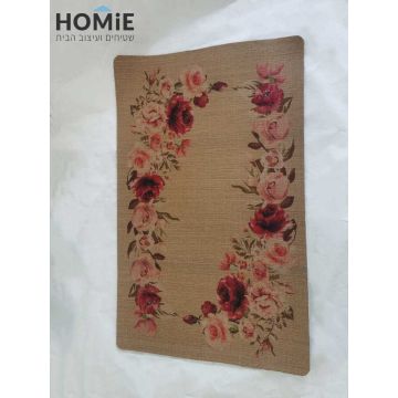 שטיח גומי למטבח בעיצוב רטרו מודרני פרחוני צבעוני – דגם מדריד 72 - תצוגה מלאה אנכית

