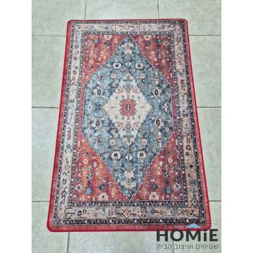 שטיח גומי למטבח דגם מדריד 79 פרוס על הרצפה – וינטג' מודרני עם דוגמת מדליונים צבעונית