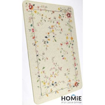 שטיח גומי למטבח רטרו מודרני פרחוני יפני צבעוני דגם קוויבק 58. השטיח יתאים גם לשאר הבית.