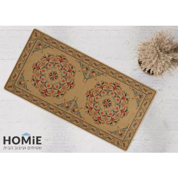 שטיח גומי למטבח קלאסי מנדלות צבעוניות דגם מדריד 50. השטיח היוקרתי יתאים גם לסלון, חדר שינה, חדר ילדים, אמבטיה ושאר הבית.