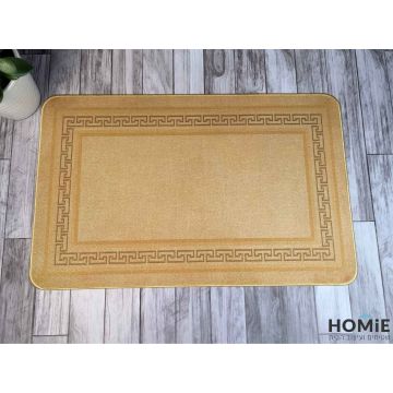 שטיח גומי למטבח דקורטיבי מסגרת עיטורי רטרו בז' דגם קוויבק 11-1. השטיח היוקרתי יתאים לשאר חלל הבית (כניסה לבית, אמבטיה, מסדרון, חדר שינה, חדר ילדים/תינוקות, מרפסת, גינה) וגם למשרדים, מסעדות ואולמות אירועים.