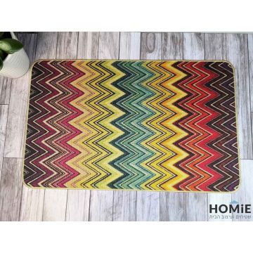 שטיח גומי למטבח זיגזג צבעוני מודרני דגם קוויבק 21. השטיח האיכותי מתאים לשאר חלל הבית.