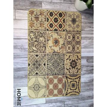 שטיח גומי למטבח וינטג' אקלקטי בז' דגם קוויבק 33-1. השטיח היוקרתי והאיכותי מתאים לשאר חלל הבית ומחוצה לו. 