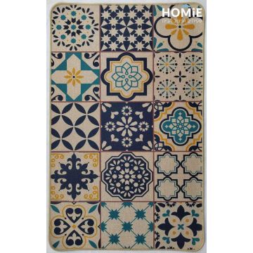 שטיח גומי למטבח וינטג' גיאומטרי אקלקטי טלאים מנדלות צבעוניות דגם קוויבק 38. השטיח היוקרתי מתאים גם לשאר חלל הבית (אמבטיה, מסדרון, חדר שינה, חדר ילדים/תינוקות ועוד) ויכניס לשם המון סטייל, נוכחות, שונות ומיוחדות. 