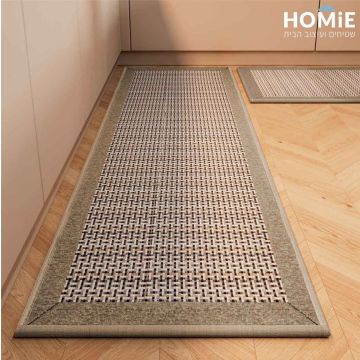 שטיח מודרני למטבח ג'קארד שניל בז' דגם לאונרדו 01. השטיח יתאים לעוד חללים בבית.