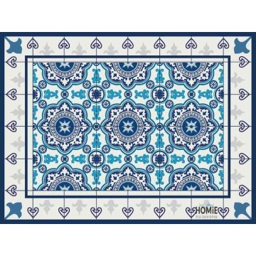 שטיח למטבח פי וי סי (PVC) כחול תכלת דגם בוקרה