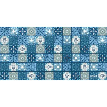 שטיח למטבח פי וי סי (PVC) כחול תכלת טורקיז דגם ספיריט