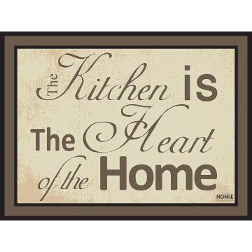 שטיח למטבח פי וי סי (PVC) חום בז' הלב של הבית