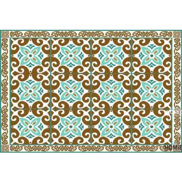 שטיח למטבח פי וי סי (PVC) חום תכלת דגם בריאן בלו