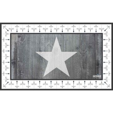 שטיח למטבח ולכניסה לבית פי וי סי (PVC) אפור דגם סטאר