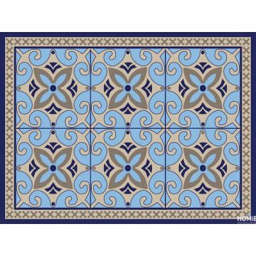 שטיח למטבח פי וי סי (PVC) כחול דגם באסקי תכלת