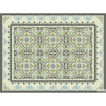 שטיח למטבח פי וי סי (PVC) ירוק תכלת דגם פיניקס