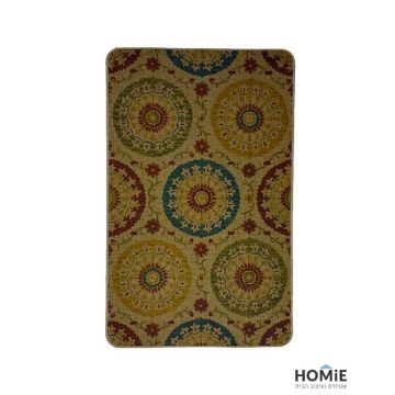 שטיח גומי למטבח וינטג' גיאומטרי מנדלות פרחוני צבעוני דגם ליה 06. השטיח היוקרתי מתאים גם לשאר חלל הבית (אמבטיה, מסדרון, חדר שינה, חדר ילדים ועוד) ויכניס לשם המון סטייל, נוכחות ומיוחדות. 