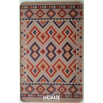 שטיח גומי למטבח וינטג' גיאומטרי מודרני שבטי (אתני) מעויינים אדום כחול דגם קוויבק 23. השטיח היוקרתי מתאים גם לשאר חלל הבית (אמבטיה, מסדרון, חדר שינה, חדר ילדים ועוד) ויכניס לשם המון סטייל, נוכחות ומיוחדות. 