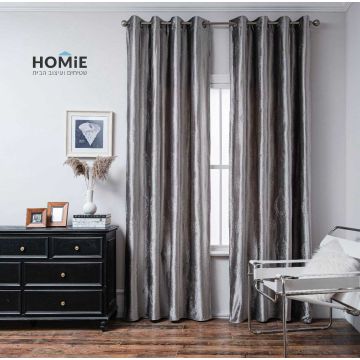 וילון קטיפה 100% אטום וינטג' דקורטיבי לסלון ושאר הבית דגם סנטיאגו. 