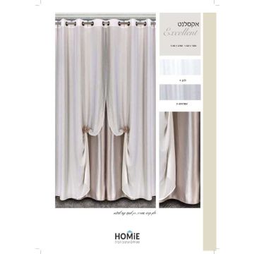 וילון קרפ מודרני יוקרתי חצי שקוף דגם אקסלנט לסלון, חדר שינה, חדר ילדים, מטבח, פינת אוכל, חדר עבודה ומשרד. 