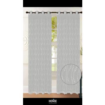 וילון כותרת רקמה וינטג' דקורטיבי יוקרתי דגם דניס בצבע לבן לסלון, לחדר שינה, לחדר ילדים, למטבח, לפינת אוכל, לחדר עבודה ולמשרד. 