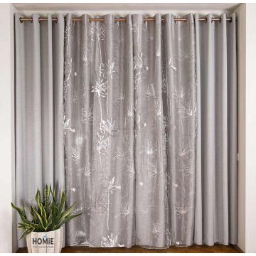 וילון דו שכבתי דקורטיבי יוקרתי לסלון, לחדר שינה ושאר חלל הבית דגם לוטוס