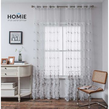 וילון שקוף וינטג' דקורטיבי פרחוני לסלון ושאר חלל הבית דגם דונטלה. וילון האורגנזה (עשוי רשת מיוחדת) הסופר יוקרתי מגיע בסגנון וינטג' קלאסי, מתאים גם לחללים נוספים בבית וישדרג כל איזור בכמה רמות. הבד האיכותי מיוצר ברמות הגימור הגבוהות ביותר בעולם ותפורים