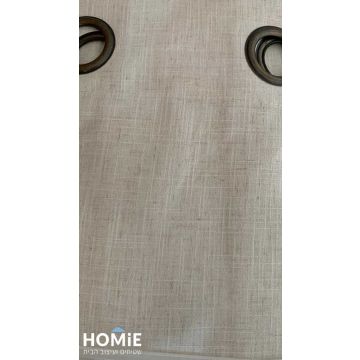 תקריב על בד וילון יוליאנה דמוי פשתן חצי אטום לסלון ושאר הבית