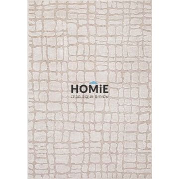 שטיח גיאומטרי אבסטרקטי בברלי 04 בצבע לבנים טבעי – תצוגה מלאה בסלון.
