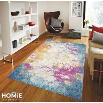 שטיח אבסטרקטי מודרני מולטי צבעוני דגם ונוס 21. השטיח האיכותי מתאים לסלון, חדר שינה, חדר ילדים ותינוקות, מסדרון, חדר אורחים, חדר משחקים, פינת ישיבה, פינת אוכל, מטבח, חדר עבודה ומשרד. 