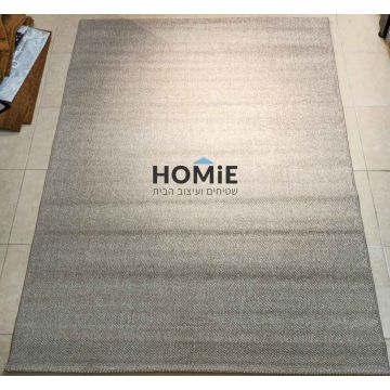 שטיח כפרי מודרני חלק לולאות בז' כהה דגם שוודיה 09 לסלון ושאר חללי הבית.