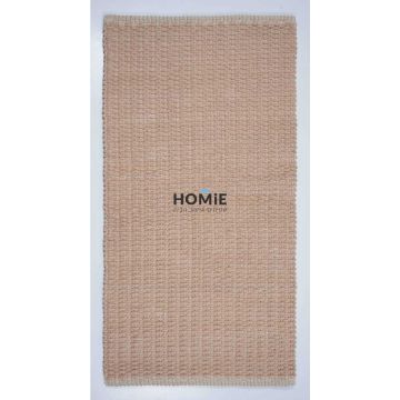 שטיח כפרי מודרני ארוג/קלוע כותנה עבודת יד בז' דגם סטוקהולם 01. 