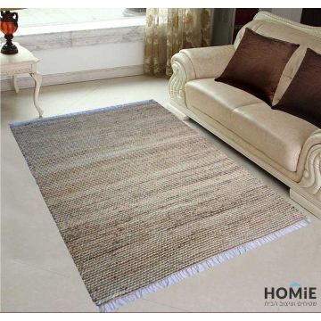 שטיח מודרני כפרי עבודת יד יוטה צמר בז' דגם לוקסור 01. שטיח החבל הנפלא מתאים לסלון, חדר שינה, חדר ילדים, אמבטיה, מסדרון, חדר אורחים, פינת ישיבה, פינת אוכל, מרפסת, גינה, חדר עבודה, משרד, בית ספר, גן ילדים ואולם אירועים. 