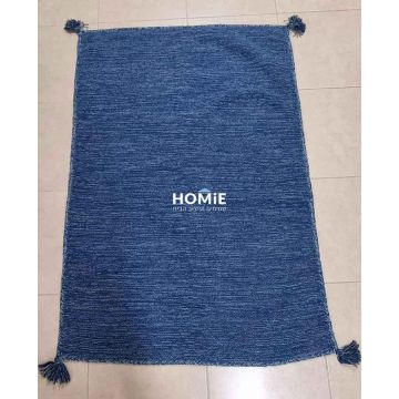 שטיח קילים כותנה עבודת יד כחול חלק דגם ג'איפור 684. השטיח  הכפרי מודרני יתאים לסלון, לחדר שינה, לחדר ילדים, למסדרון, לאמבטיה, לחדר/פינת משחקים, לחדר אורחים, לפינת אוכל, למטבח, לחדר עבודה, למשרד, לבית ספר וגן ילדים. 