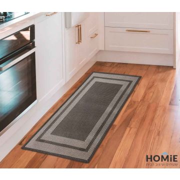 שטיח מודרני למטבח ג'קארד שחור דגם אלפונסו 03. השטיח היוקרתי בסגנון הכפרי יתאים גם לחללים נוספים בבית (חדר שינה, אמבטיה) ומחוצה לו (משרד, אולם אירועים). 