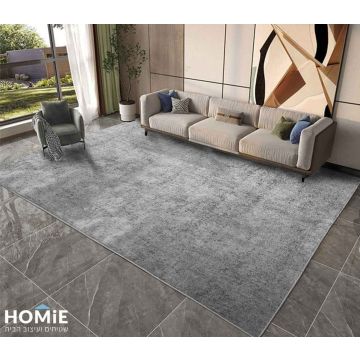 שטיח חלק מודרני צבע אפור דגם פיטר 03 לסלון ושאר חלל הבית. 