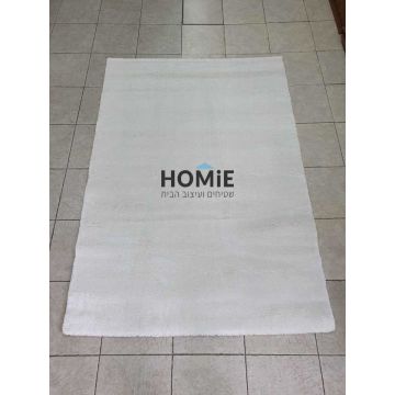 שטיח חלק מודרני עבה צבע לבן דגם מייקל 01. השטיח המפואר והיוקרתי יתאים לסלון ושאר חללי הבית - תצוגה מלאה.