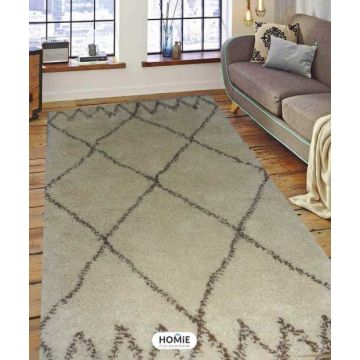 שטיח ברבר מרוקאי צמר עבודת יד מעויינים קרם בז' דגם טרויה 302. קרוי גם "בני אוריין" על שם השבטים המרוקאים שייצרו אותו לראשונה. השטיח הנורדי סקנדינבי כפרי יתאים לסלון, לחדר שינה, לחדר ילדים, לפינת משחקים, לאמבטיה, למסדרון, למטבח, לפינת אוכל, לחדר עבודה ולמש