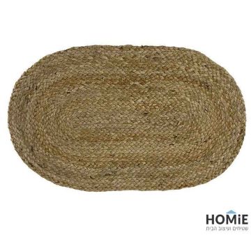 שטיח חבל טבעי (יוטה) כפרי ראנר אובלי עבודת יד דגם לואיזיאנה 448. 